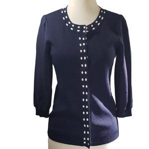 Carment Marc Valvo silk detail vintage style cardi